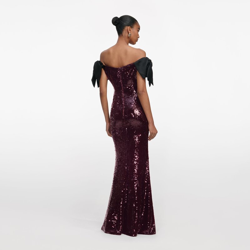 Off-Shoulder Sequin Mermaid Gown H7035