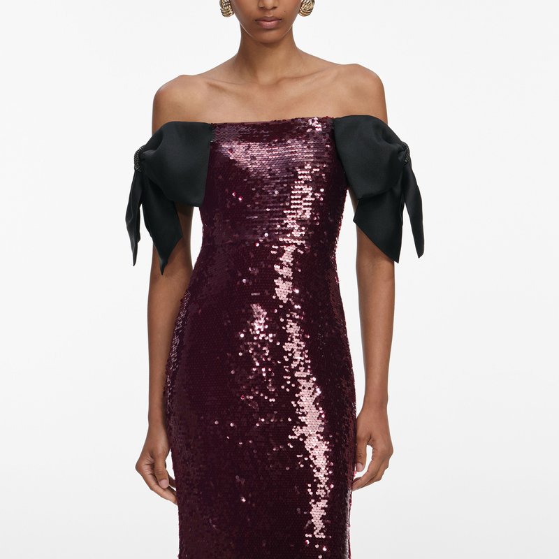 Off-Shoulder Sequin Mermaid Gown H7035