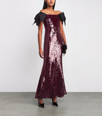 Off-Shoulder Sequin Mermaid Gown H7035