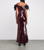 Off-Shoulder Sequin Mermaid Gown H7035
