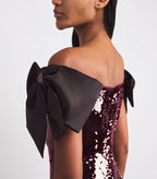 Off-Shoulder Sequin Mermaid Gown H7035