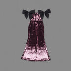 Off-Shoulder Sequin Mermaid Gown H7035