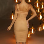Off Shoulder Sheer Bandage Dress H5461