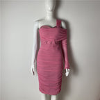 Off Shoulder Sheer Bandage Dress H5461