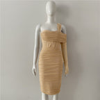 Off Shoulder Sheer Bandage Dress H5461