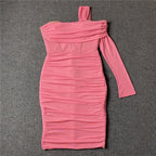 Off Shoulder Sheer Bandage Dress H5461