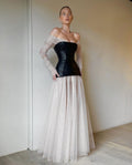 Off-Shoulder Tulle Maxi Dress H6078