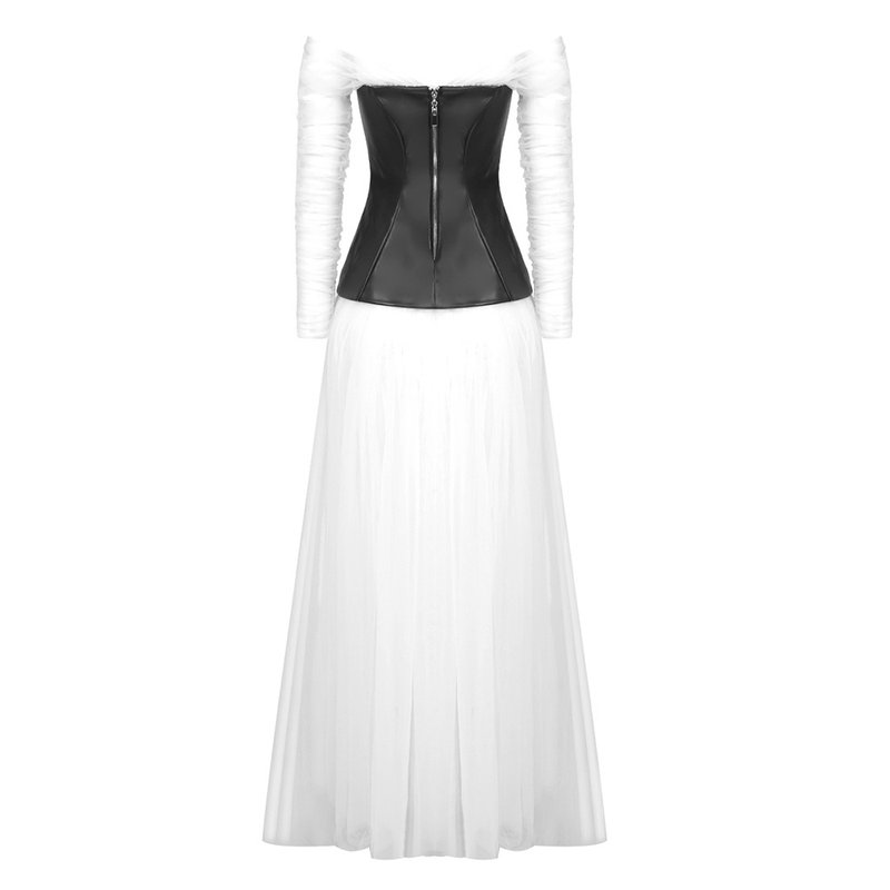 Off-Shoulder Tulle Maxi Dress H6078