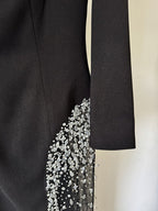 Off Shoulder Velvet Gown with Sequin Panel H6688