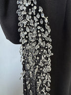 Off Shoulder Velvet Gown with Sequin Panel H6688
