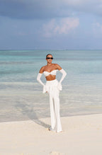 Off Shoulder White Maxi Dress H6899