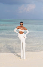 Off Shoulder White Maxi Dress H6899