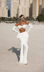 Off Shoulder White Maxi Dress H6899