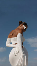 Off Shoulder White Maxi Dress H6899