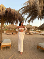 Off Shoulder White Maxi Dress H6899