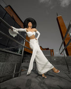 Off Shoulder White Maxi Dress H6899