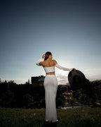 Off Shoulder White Maxi Dress H6899