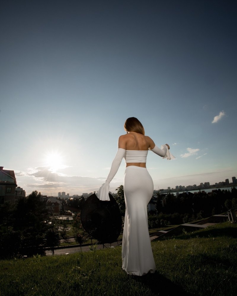 Off Shoulder White Maxi Dress H6899