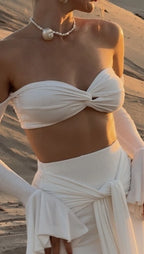 Off Shoulder White Maxi Dress H6899