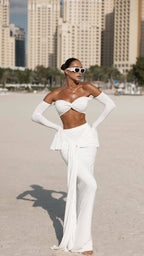 Off Shoulder White Maxi Dress H6899