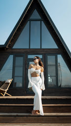 Off Shoulder White Maxi Dress H6899
