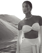 Off Shoulder White Maxi Dress H6899