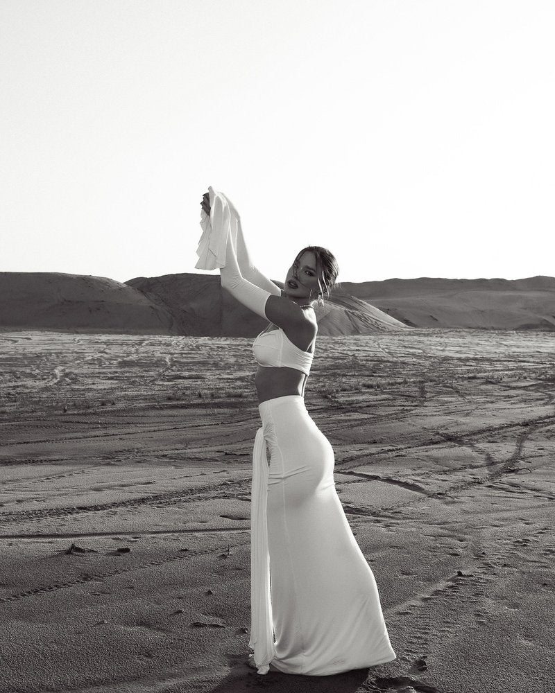 Off Shoulder White Maxi Dress H6899