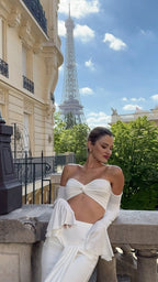 Off Shoulder White Maxi Dress H6899