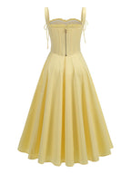 Off Shoulder Yellow Corset Midi Dress H6395