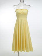 Off Shoulder Yellow Corset Midi Dress H6395