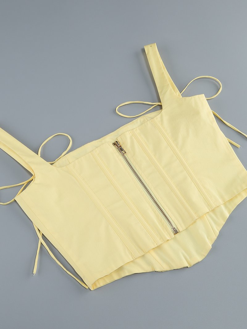 Off Shoulder Yellow Corset Midi Dress H6395