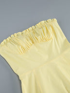 Off Shoulder Yellow Corset Midi Dress H6395