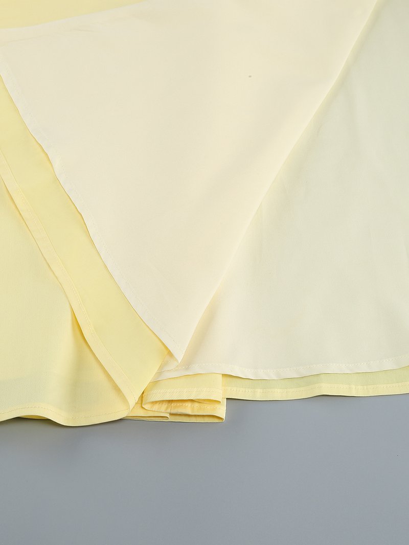Off Shoulder Yellow Corset Midi Dress H6395
