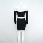 Off-Shoulder Zip Front Mini Dress H6477