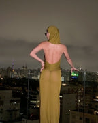 Olive Draped One-Shoulder Maxi Dress H6008