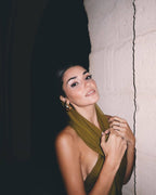 Olive Draped One-Shoulder Maxi Dress H6008