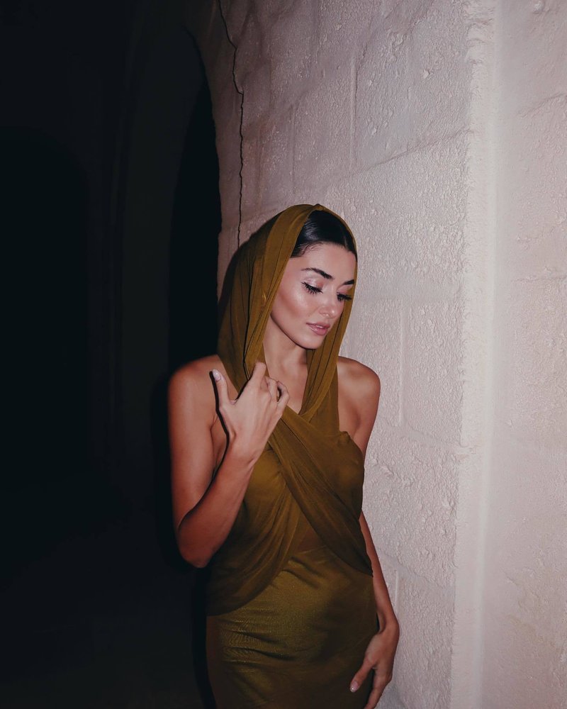 Olive Draped One-Shoulder Maxi Dress H6008