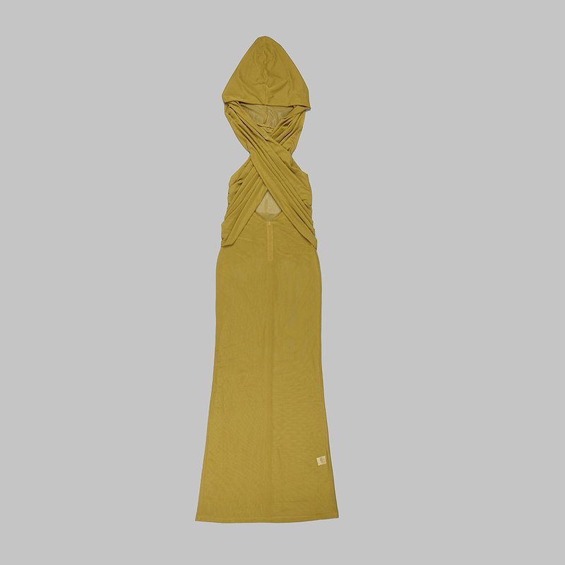 Olive Draped One-Shoulder Maxi Dress H6008