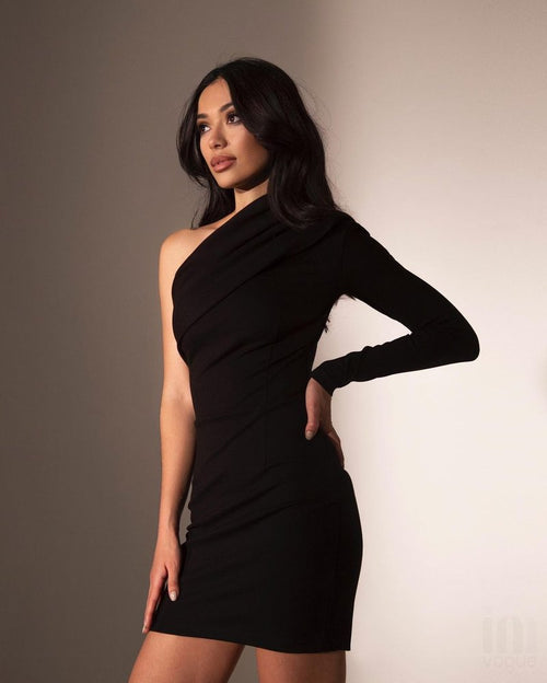 One Shoulder Asymmetric Mini Dress H3973