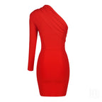 One Shoulder Asymmetric Mini Dress H3973