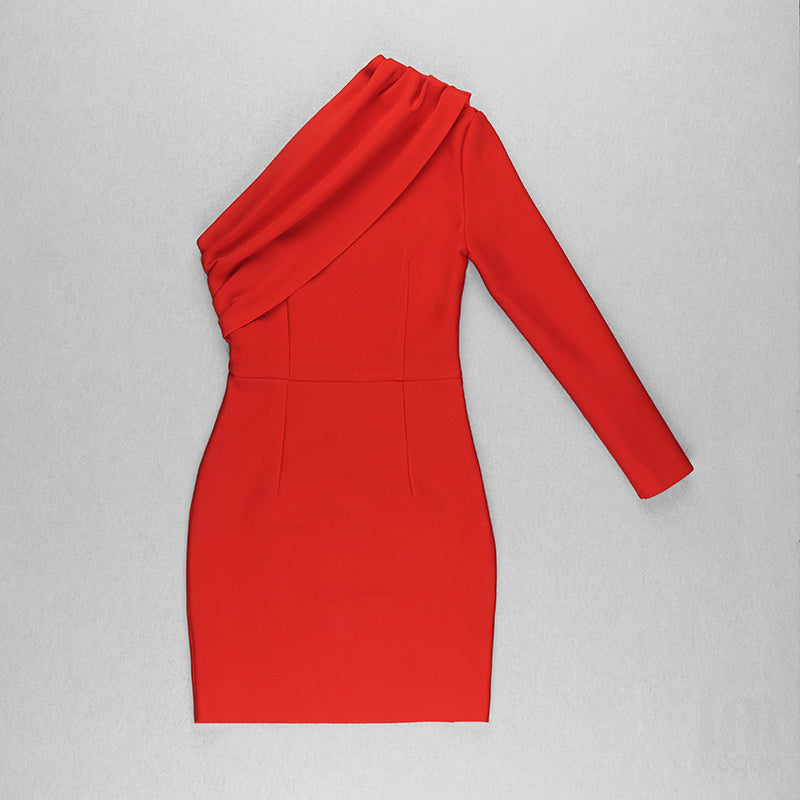 One Shoulder Asymmetric Mini Dress H3973