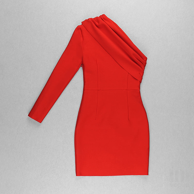 One Shoulder Asymmetric Mini Dress H3973