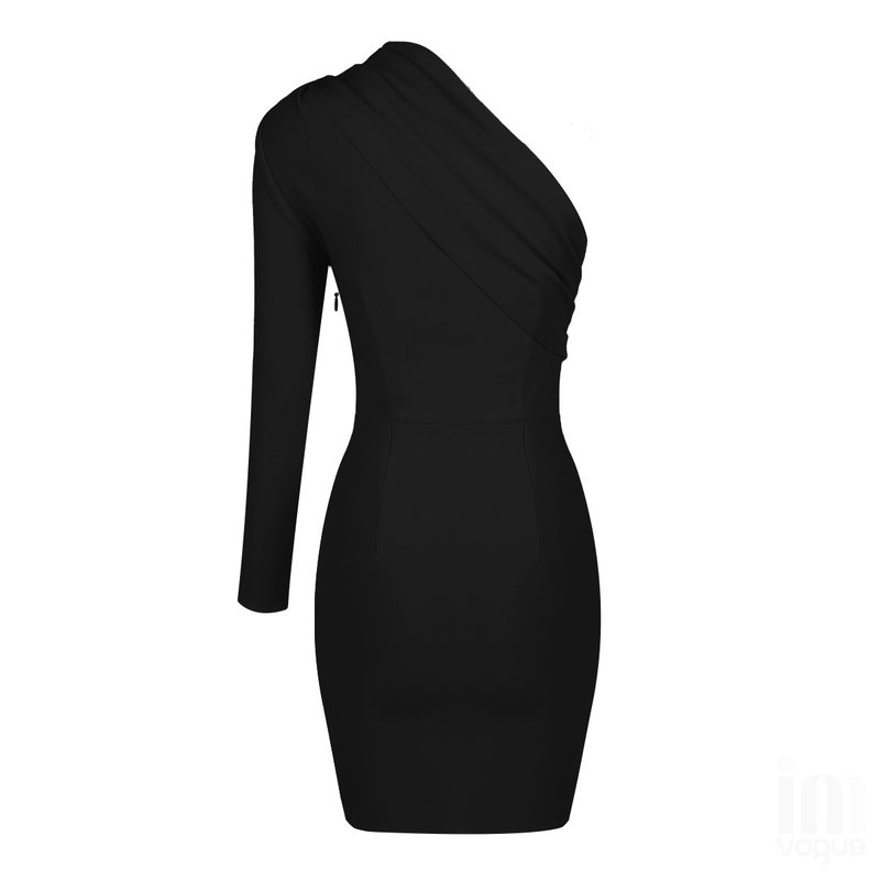 One Shoulder Asymmetric Mini Dress H3973