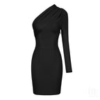 One Shoulder Asymmetric Mini Dress H3973