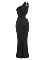 One Shoulder Beaded Cutout Maxi Dress H6555