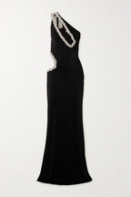 One Shoulder Beaded Cutout Maxi Dress H6555