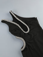 One Shoulder Beaded Cutout Maxi Dress H6555