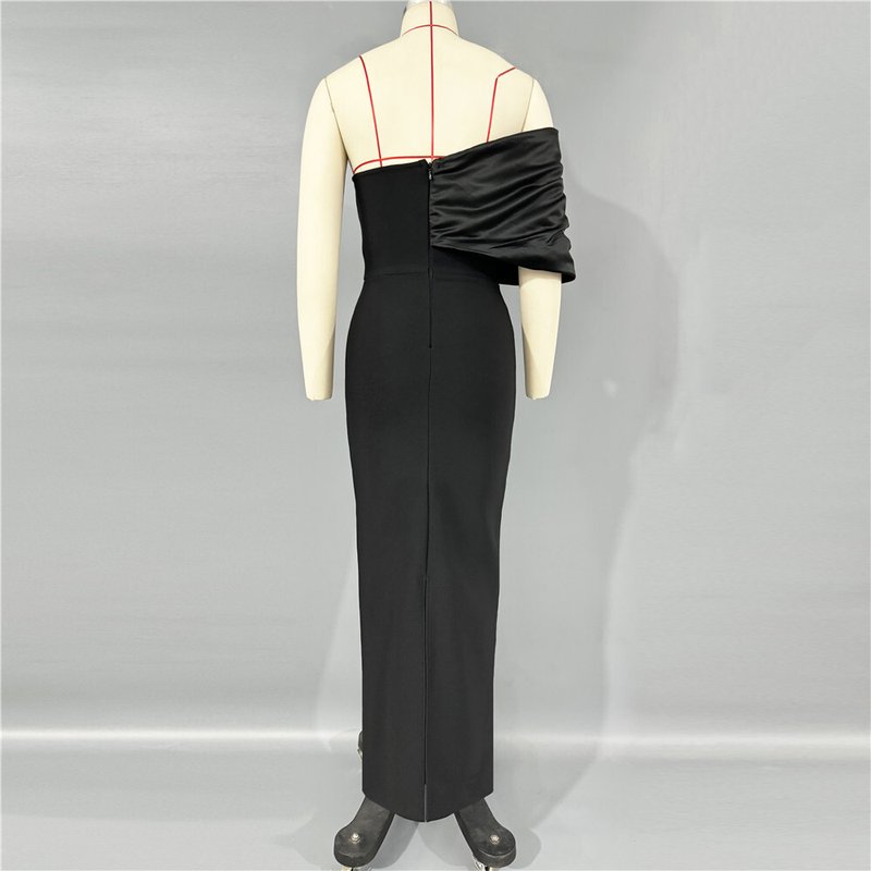 One Shoulder Beaded Maxi Dress H6812