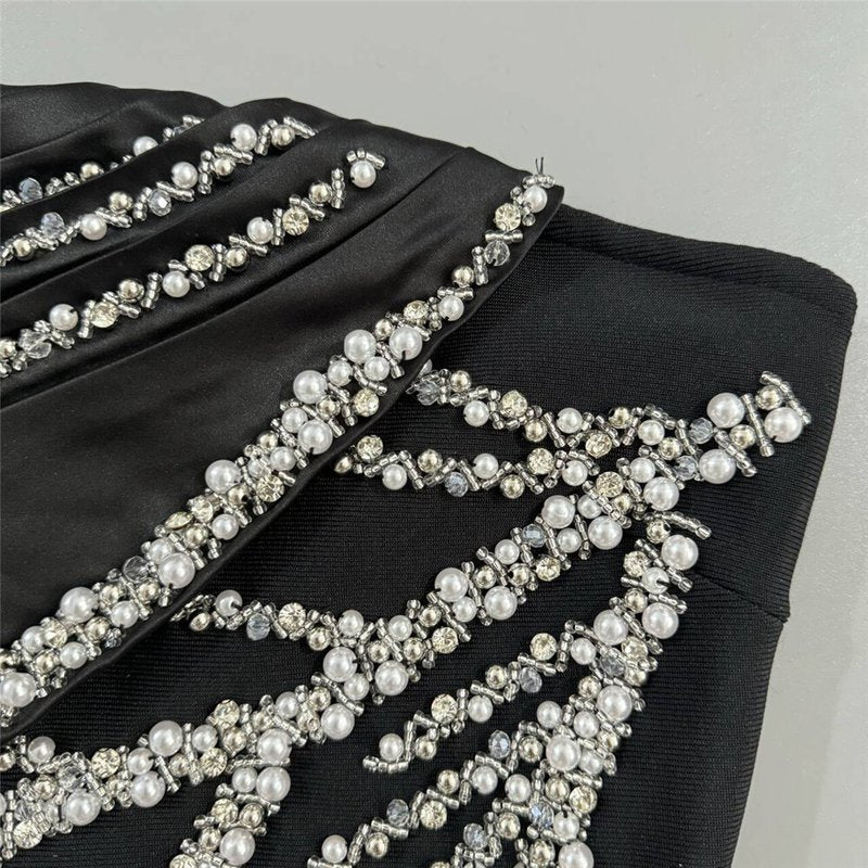 One Shoulder Beaded Maxi Dress H6812