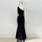 One Shoulder Beaded Mermaid Gown H6482